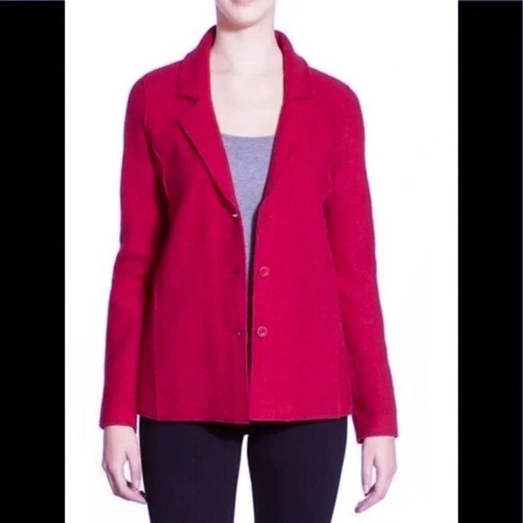 Eileen Fisher Boilded100% merino wool Cardigan Jacket Size Medium - Picture 2 of 14
